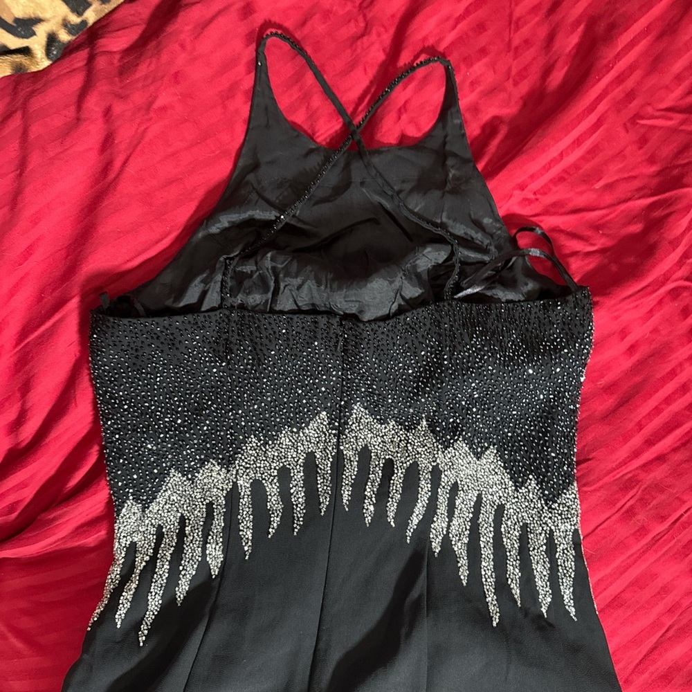 Black and Silver Hand Beaded Dress - Picture 5 of 6